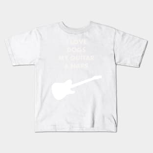 DOGS GUITAR NAPS WHITE Kids T-Shirt